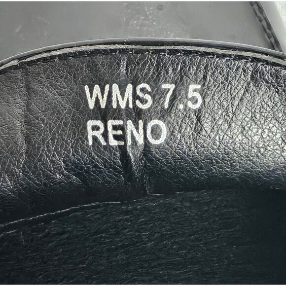 REPORT RENO CLASSIC STYLE BLACK PATENT LOAFERS – WOMEN’S SIZE 7.5 – CHUNKY HEEL - Picture 6 of 8